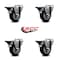 Service Caster 3.5'' Black Poly Wheel Swivel Bolt Hole Caster Set with Posi Lock Brakes, 4PK SCC-BH20S3514-PPUB-BLK-PLB-4 - alternate 3